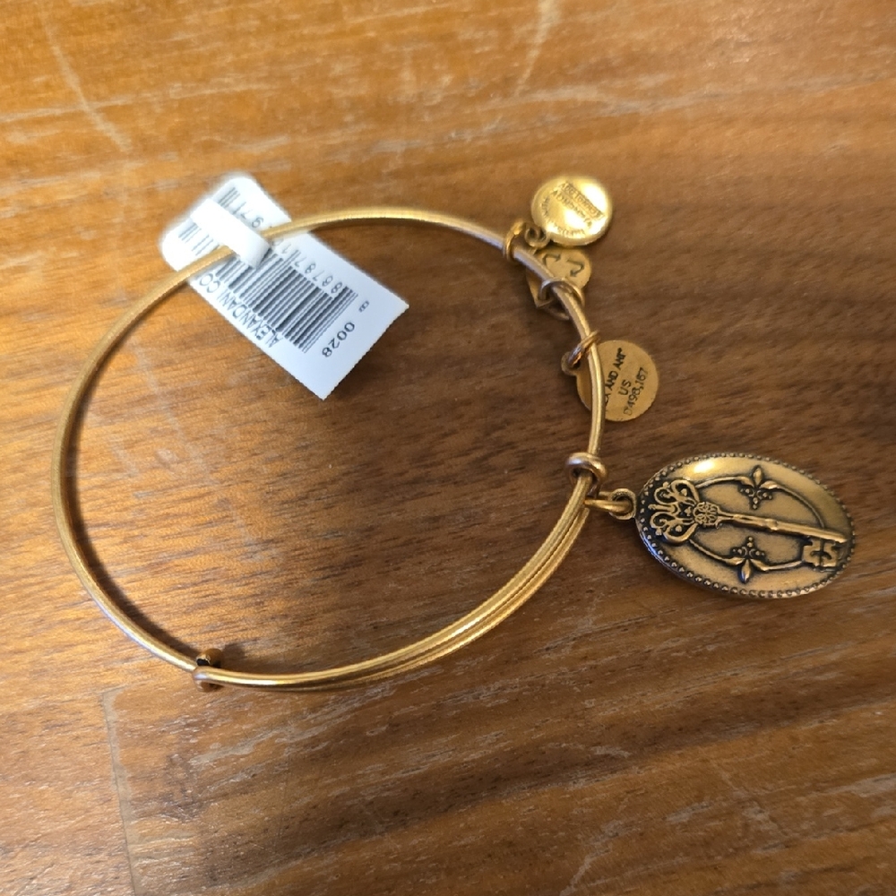 Alex and Ani Gold Charm Key Bracelet